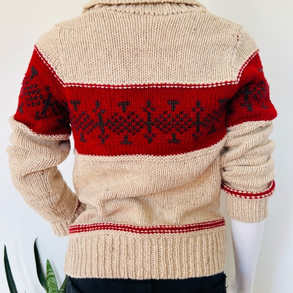 NWT red cream button sweater small - Picture 2 of 8